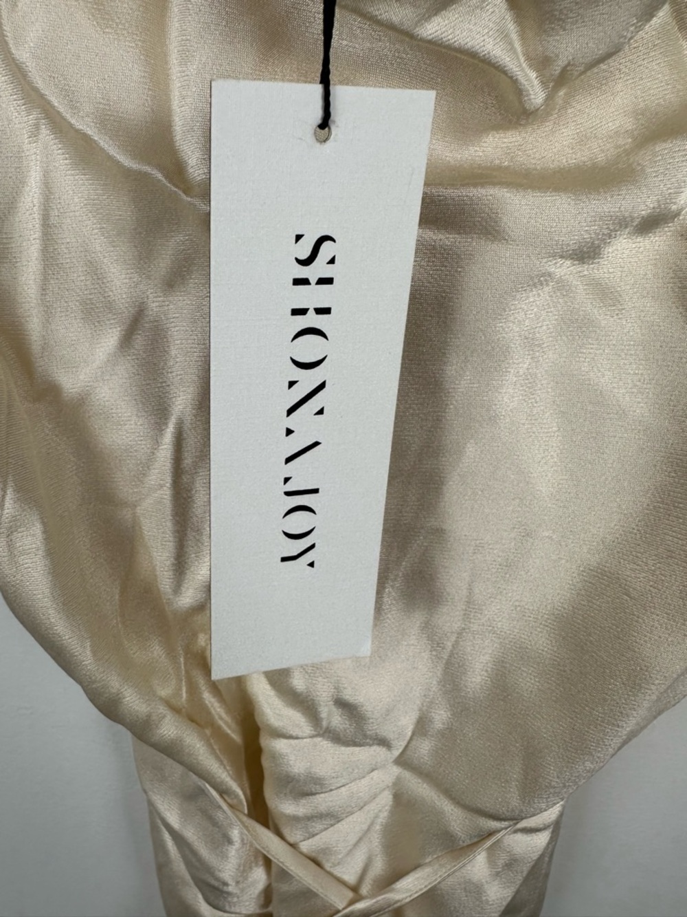 Shona Joy La Lune Bias Cowl Cream Satin Maxi Dress Women’s 8‎ NWT - Picture 8 of 10